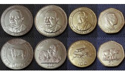 Набор из 4 монет Танзании 2012-2015 гг. 50,100,200 и 500 шиллингов  
