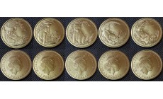 Набор из 5 монет Австралии 1 доллар 2011 г. Детеныши животных, четвертый выпуск