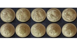 Набор из 5 монет Австралия 1 доллар 2011 г. Детеныши животных, четвертый выпуск