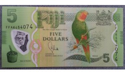 5 долларов Фиджи 2012 г. Красногорлый лори, полимер