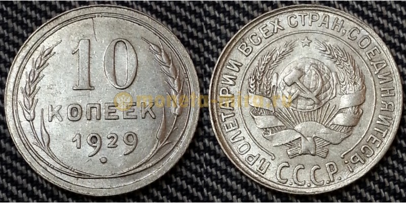 10 копеек СССР 1929 года - серебро