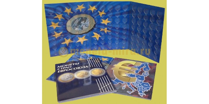 Два альбома для хранения курсовых монет Евро разных стран