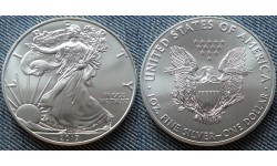 1 доллар США 2017 г. Шагающая свобода, в капсуле - серебро 999 пр.