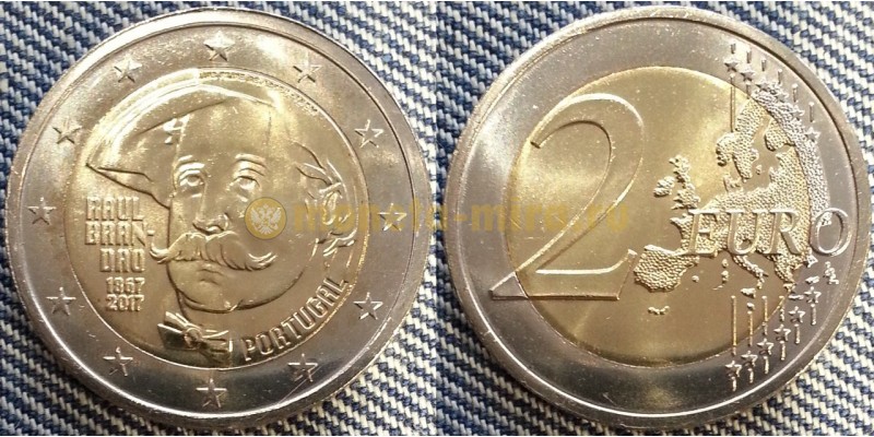 2 евро Португалия 2017 - 150 лет со дня рождения Рауля Брандао