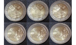 Набор из 3 монет Латвия, Литва, Эстония 2 евро 2018 г. 100 лет независимости Балтийских стран