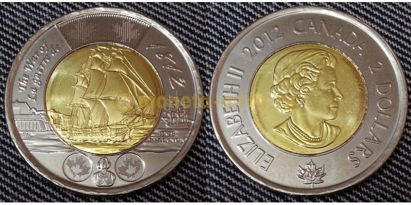 2 доллара Канады 2012 г. Фрегат Шеннон 1812 год